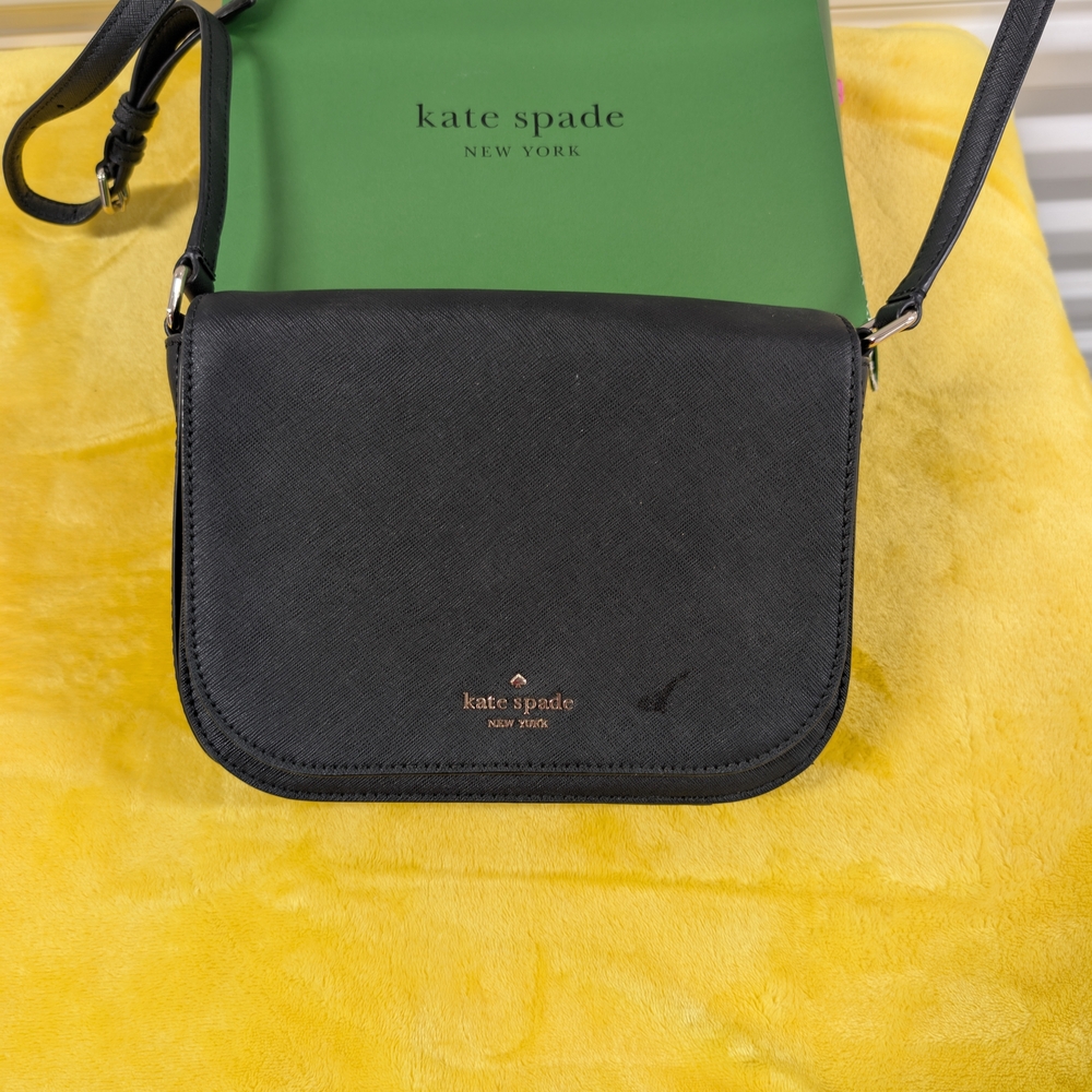 Kate Spade Black Saffiano Leather Crossbody Bag & Gift Box - Excellent Condition